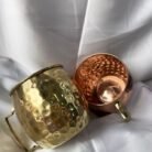 Bazar Shop Morocco - Mug tasse en cuivre jaune et argenté Marrakech