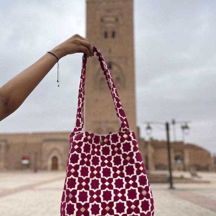 Sac-ou-Tote-Bag-marocain---moyen-rose Sac-ou-Tote-Bag-marocain---moyen-rose
