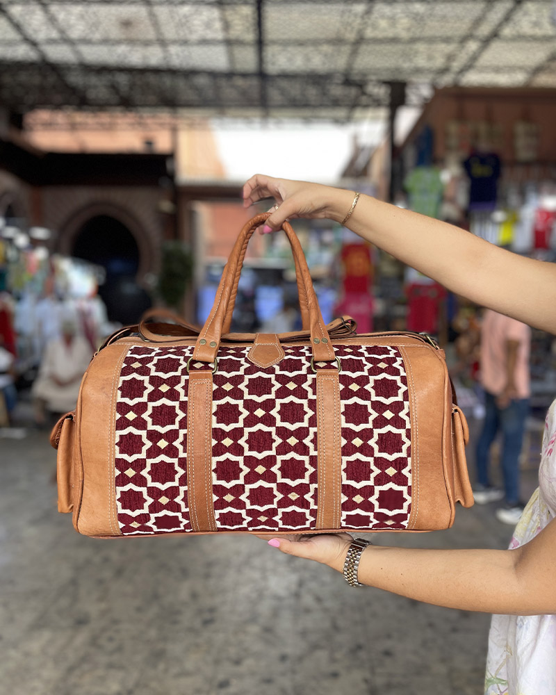 Moroccan zellige-effect travel bag