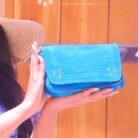 Moroccan Blue Handbag - Dan Leather Bazar Shop Morocco 4 - Sac à main bleu marocain